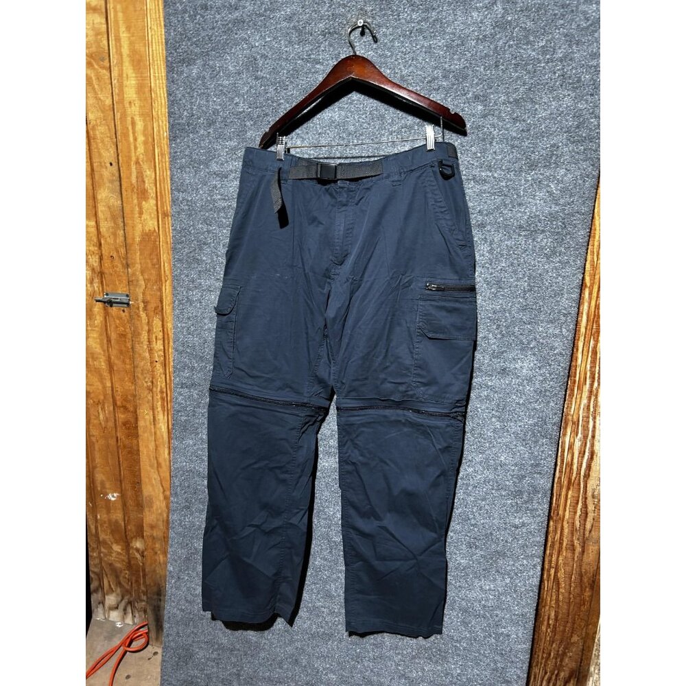 BC Clothing Co Convertible Cargo Pants Mens 40x32 2XL Blue Zip Off Hiking Travel